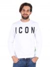 FELPA BASIC CON MAXI LOGO ICON UOMO BIANCO