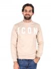 FELPA BASIC CON MAXI LOGO ICON UOMO AVORIO