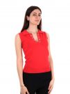 CANOTTA A POLO CON ANELLI ARTIGLI DONNA ROSSO
