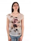T-SHIRT CON STAMPA YES ZEE DONNA BEIGE