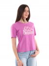 T-SHIRT CON LOGO KAPPA DONNA FUXIA
