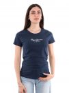 T-SHIRT CON LOGO PEPE JEANS DONNA BLU