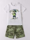 T-SHIRT CON BERMUDA IDO BAMBINO BIANCO-VERDE