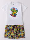 T-SHIRT CON BERMUDA IDO BAMBINO BIANCO-NERO