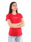 T-SHIRT CON LOGO PEPE JEANS DONNA ROSSO