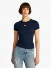 T-SHIRT SLIM BADGE TOMMY JEANS DONNA BLU