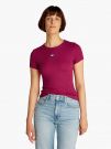 T-SHIRT SLIM BADGE TOMMY JEANS DONNA CILIEGIA