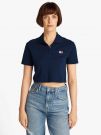POLO CROPPED BADGE TOMMY JEANS DONNA BLU