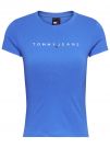 T-SHIRT DONNA SLIM LINEAR TOMMY JEANS - AZZURRO
