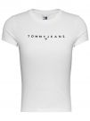 T-SHIRT DONNA SLIM LINEAR TOMMY JEANS - BIANCO