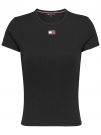 T-SHIRT SLIM BADGE TOMMY JEANS DONNA NERO