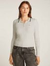 MAGLIONCINO POLO A COSTE TOMMY HILFIGER DA DONNA BIANCO