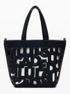 BORSA SECCHIELLO TRAFORATA DESIGUAL DA DONNA NERO