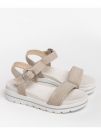 SANDALO IN PELLE NERO GIARDINI DONNA BEIGE