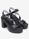 SANDALO IN PELLE NERO GIARDINI DONNA NERO