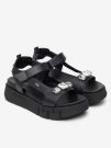 SANDALO PLATFORM CON STRASS NERO GIARDINI DONNA NERO
