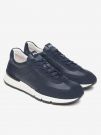 SNEAKERS IN PELLE E CAMOSCIO NERO GIARDINI UOMO BLU