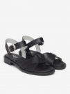 SANDALO CON FASCE INCROCIATE IN PELLE NERO GIARDINI DONNA NERO