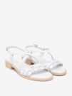 SANDALO BASSO CON FASCIA MONOGRAMMA NERO GIARDINI DONNA BIANCO