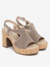 SANDALO IN SUEDE NERO GIARDINI DONNA TAUPE