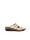 CIABATTA CON DOPPIA FASCIA VALLEVERDE DONNA BEIGE