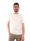 T-SHIRT IN MAGLIA FB UOMO BIANCO-BLU