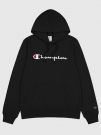 FELPA CON CAPPUCCIO CON LOGO RICAMATO CHAMPION UOMO NERO