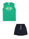 COMPLETO T-SHIRT E SHORT CHAMPION BAMBINO VERDE BLU