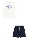 COMPLETO T-SHIRT E SHORT CHAMPION BAMBINO BIANCO-BLU
