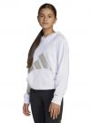FELPA CON CAPPUCCIO ADIDAS RAGAZZA BIANCO ARGENTO