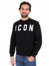FELPA BASIC CON MAXI LOGO ICON UOMO NERO