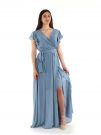 VESTITO CON MANICHE VOLANT ARTIGLI DONNA POLVERE