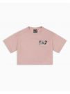 T-SHIRT LOGO IRIDESCENTE EA7 EMPORIO ARMANI BAMBINA ROSA