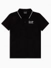 POLO IN PIQUET EA7 EMPORIO ARMANI RAGAZZO NERO