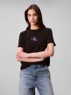 T-SHIRT CLASSIC LOGO GLITTER CALVIN KLEIN JEANS DONNA NERO