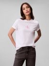 T-SHIRT CLASSIC LOGO GLITTER CALVIN KLEIN JEANS DONNA BIANCO