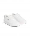 SNEAKERS VULC FLATF LTH CALVIN KLEIN JEANS DONNA BIANCO ARGENTO