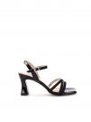 SANDALO CON FASCETTE IN LUREX VALLEVERDE DONNA NERO