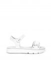 SANDALO CON STRAP E BORCHIE A STELLA ASSO BAMBINA BIANCO