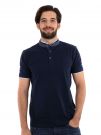 POLO CON COLLO ALLA COREANA YES ZEE UOMO BLU