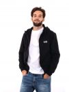 FELPA CON CAPPUCCIO E ZIP CORE IDENTITY EA7 EMPORIO ARMANI UOMO NERO
