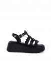 SANDALO CON ZEPPA REFRESH DONNA NERO