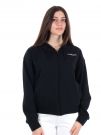 FELPA CON CAPPUCCIO E ZIP KAPPA DONNA NERO