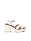 SANDALO CON TACCO E PLATEAU INUOVO DONNA CREMA