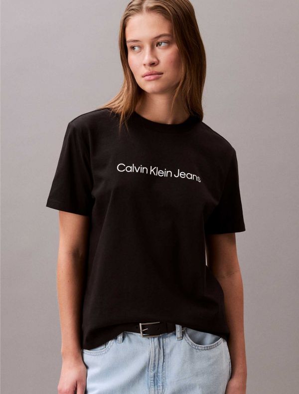 T-SHIRT LOGO CLASSIC CALVIN KLEIN JEANS DONNA NERO