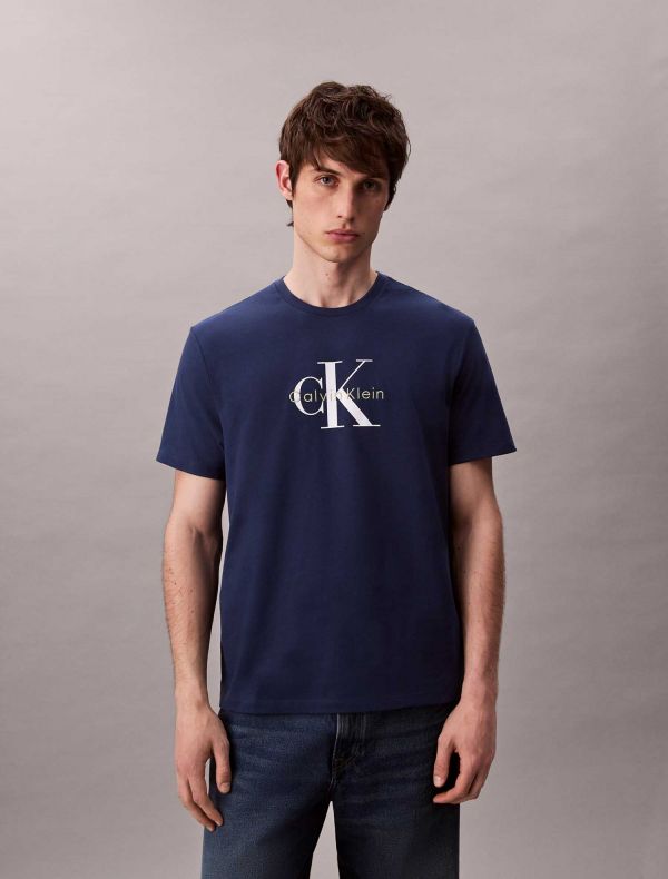 T-SHIRT HERO MONOLOGO TEE CALVIN KLEIN JEANS UOMO AVIO