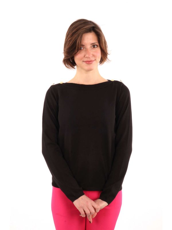 MAGLIA DA DONNA A MANICA LUNGA ARTIGLI NERO AM36344 NERO