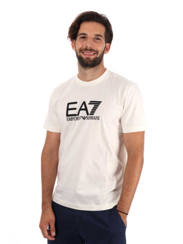 T-SHIRT GIROCOLLO TRAIN VISIBILITY EA7 EMPORIO ARMANI VANIGLIA