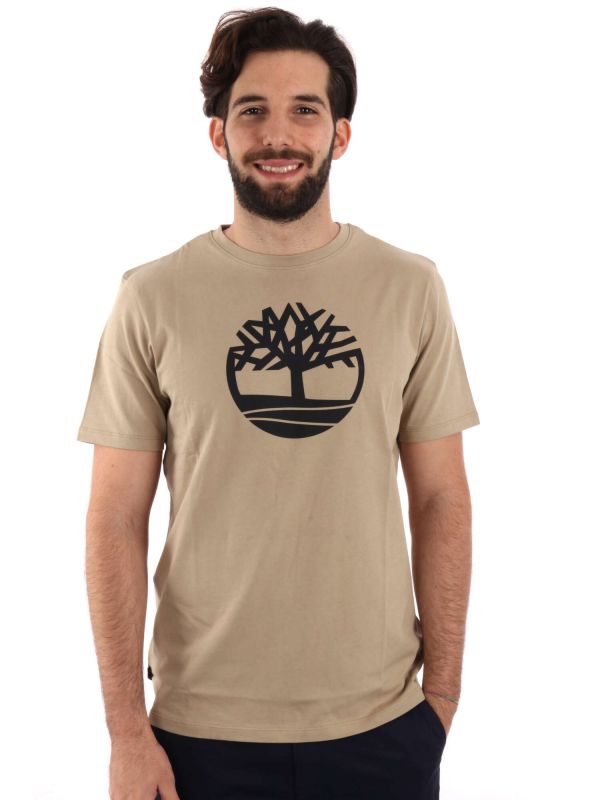 T-SHIRT CON LOGO TIMBERLAND UOMO BEIGE