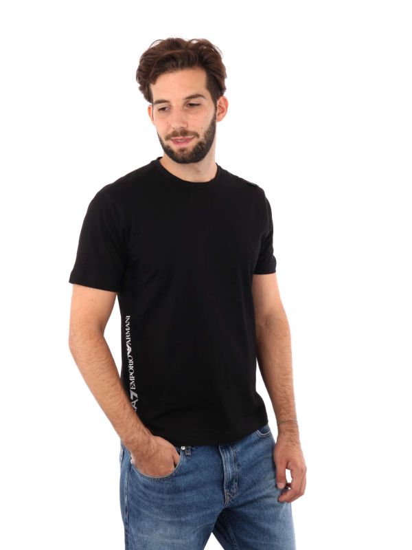 T-SHIRT LOGO SERIES EA7 EMPORIO ARMANI UOMO NERO